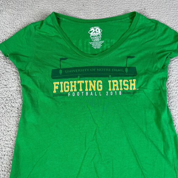 Notre Dame T Shirt Women L Green Fighting Irish 2018 No Breaking Point 29 Years - Picture 5 of 11